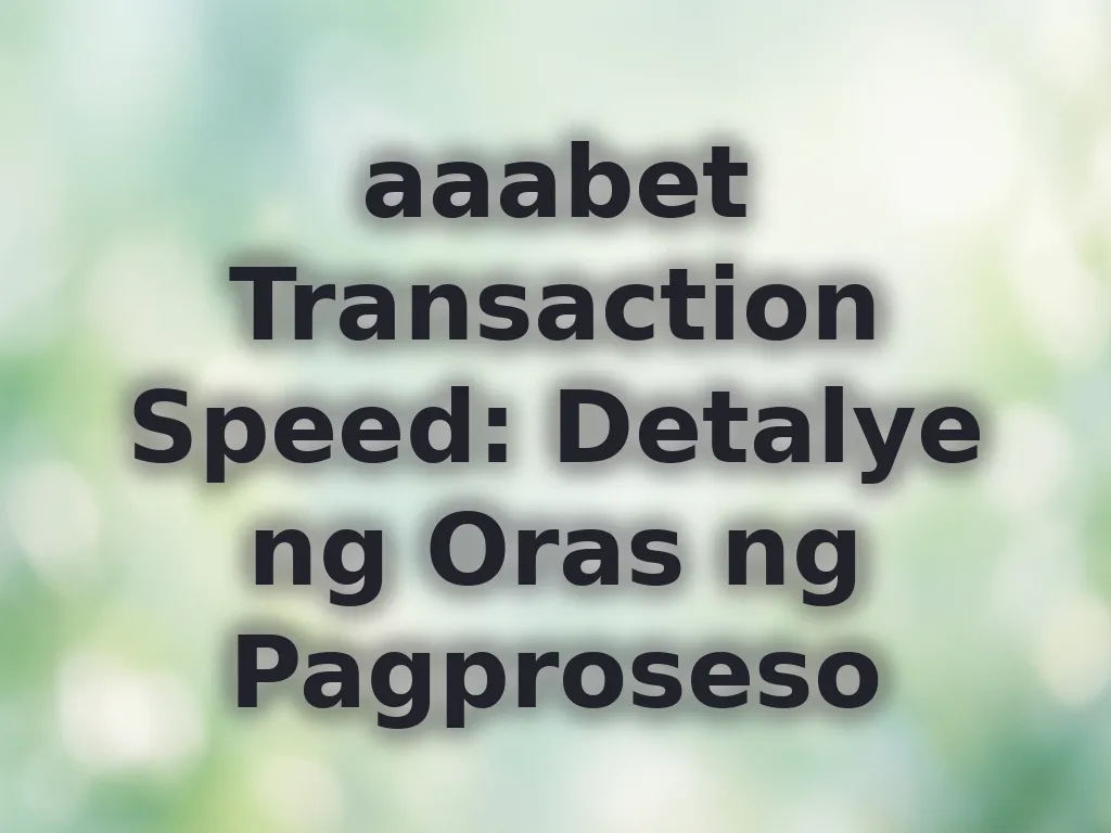 Transaction speed guide